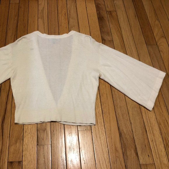 Angora/Cashmere Blend Cream Cardigan Sweater Med - Picture 4 of 6